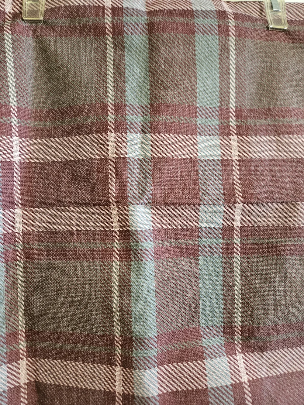 Plaid Tassel Throw Pillow Covers (2) in Burgundy and Green